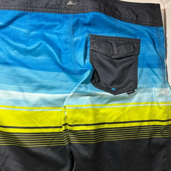 O'Neill Lennox Mens Striped Stretch Swimwear Multicolor Board Shorts Size 32 - Picture 3 of 4